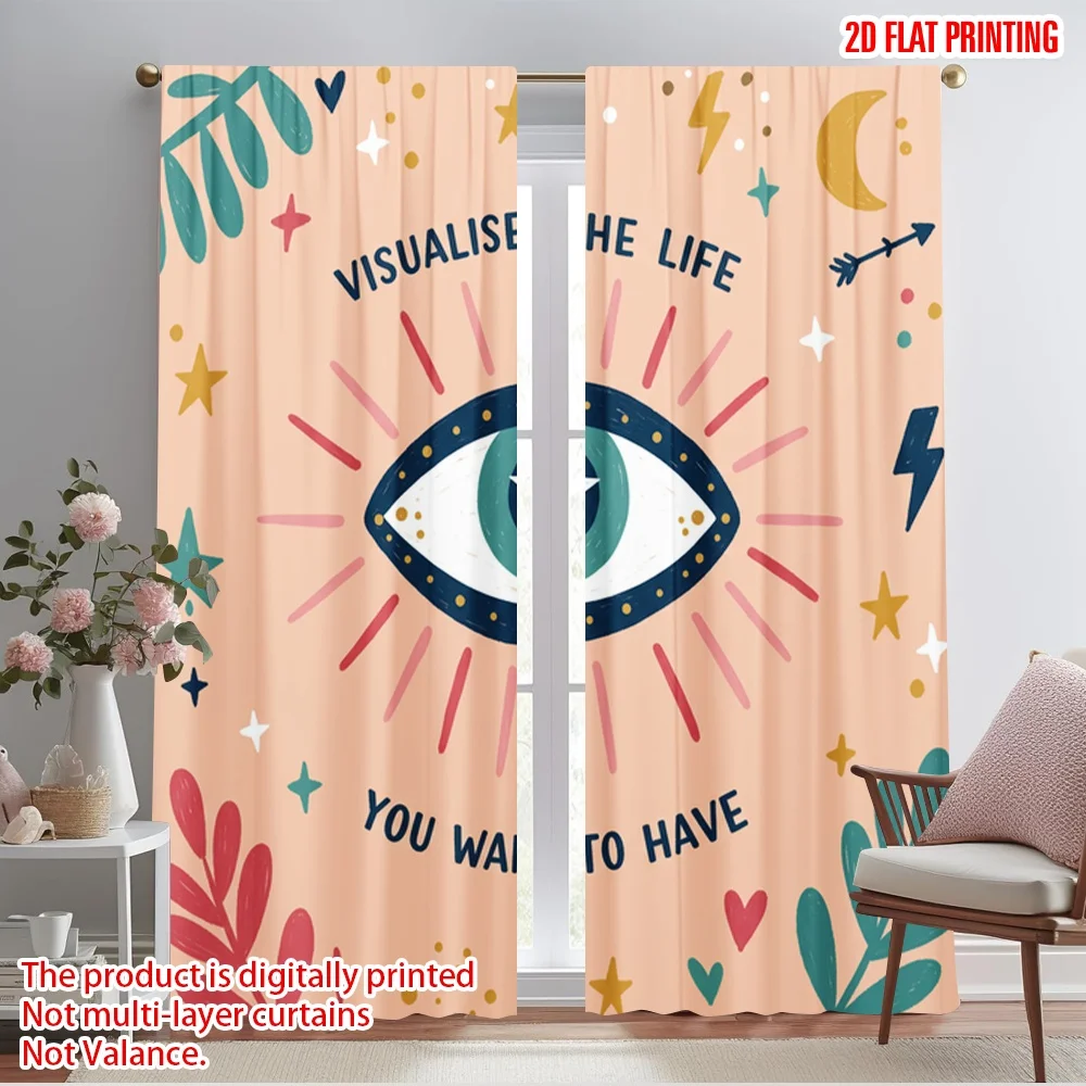 2pcs 2D flat printing Party Window Curtains Visualize Eye Dream Life Polyester Without Electricity All Season Party & Holiday
2pcs 2D flat printing Party Window Curtains Visualize Eye Dream Life Polyester Without Electricity All Season Party & Holiday