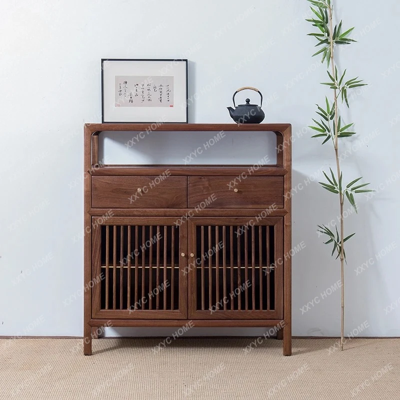 New Chinese style dining side cabinet tea cabinet solid wood storage Zen entrance multi-function
New Chinese style dining side cabinet tea cabinet solid wood storage Zen entrance multi-function