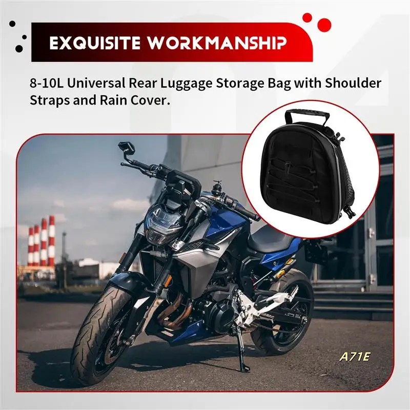 Universal Motorcycle Tail Bag Expandable 8-10L Universal Rear Luggage Storage Bag With Shoulder Straps And Rain Cover
Universal Motorcycle Tail Bag Expandable 8-10L Universal Rear Luggage Storage Bag With Shoulder Straps And Rain Cover