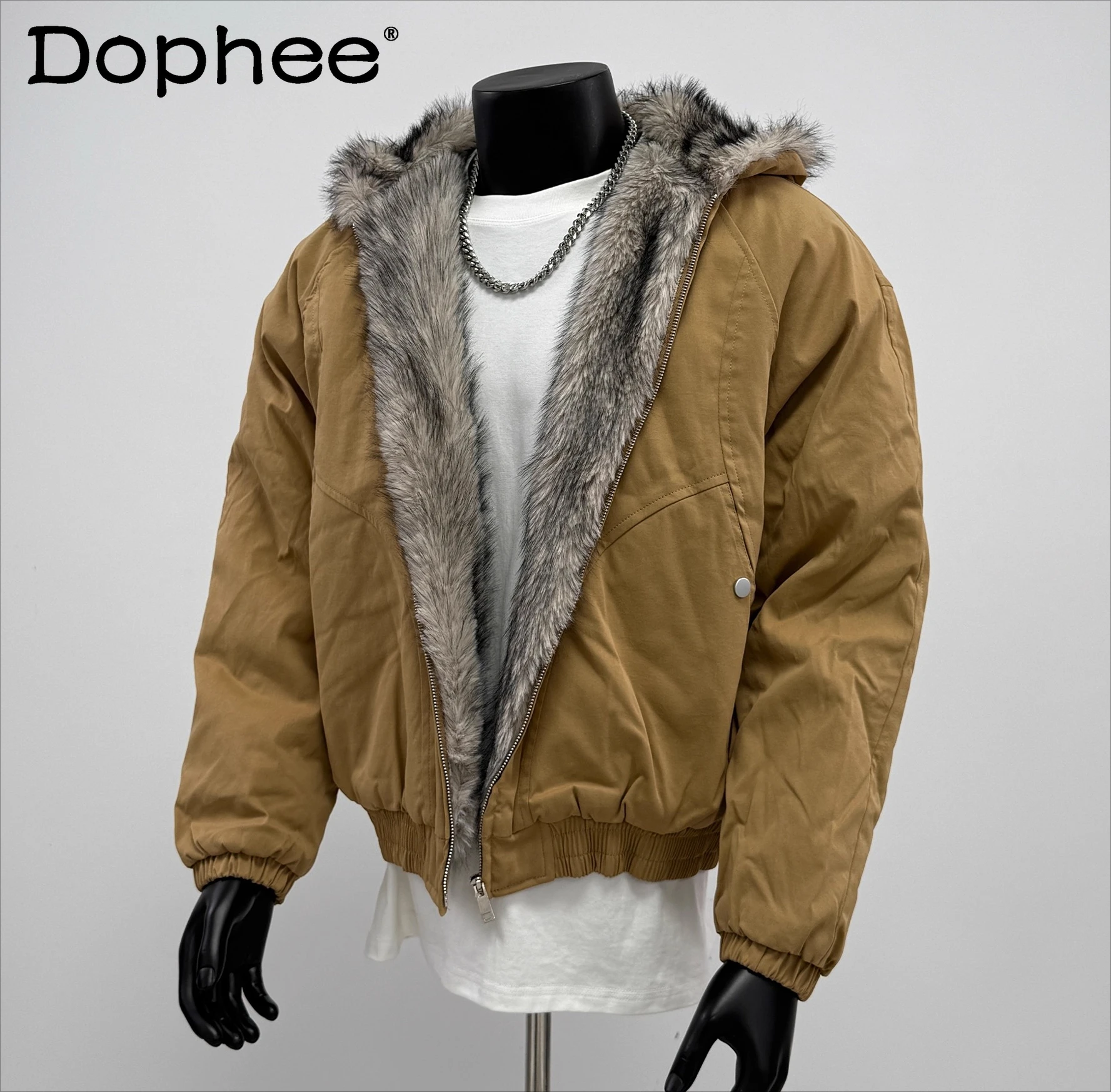 Winter Fleece-Lined Men's Cotton Jacket Thickened Warm Loose Fit Fur Collar American Fashion Trendy Hooded Coat
Winter Fleece-Lined Men's Cotton Jacket Thickened Warm Loose Fit Fur Collar American Fashion Trendy Hooded Coat