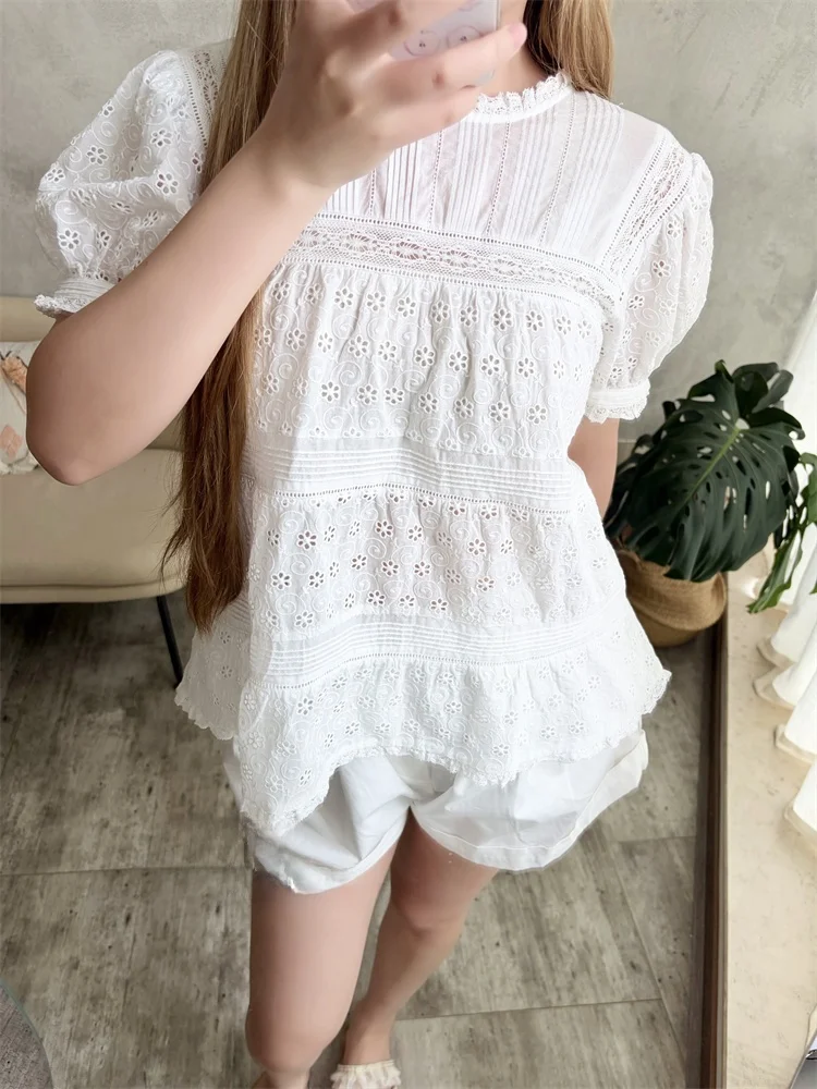Susan Do Pure Cotton Bubble Sleeve Top in Two Colors Heavy Embroidery Loose Fit A-Line Versatile Basic French Style Women's S...
Susan Do Pure Cotton Bubble Sleeve Top in Two Colors Heavy Embroidery Loose Fit A-Line Versatile Basic French Style Women's S...