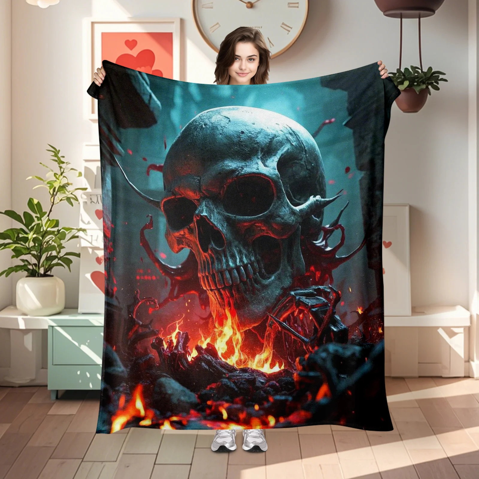 Unique Skull Flame Design Blanket Perfect For Adding Mystery And Warmth To Home
Unique Skull Flame Design Blanket Perfect For Adding Mystery And Warmth To Home