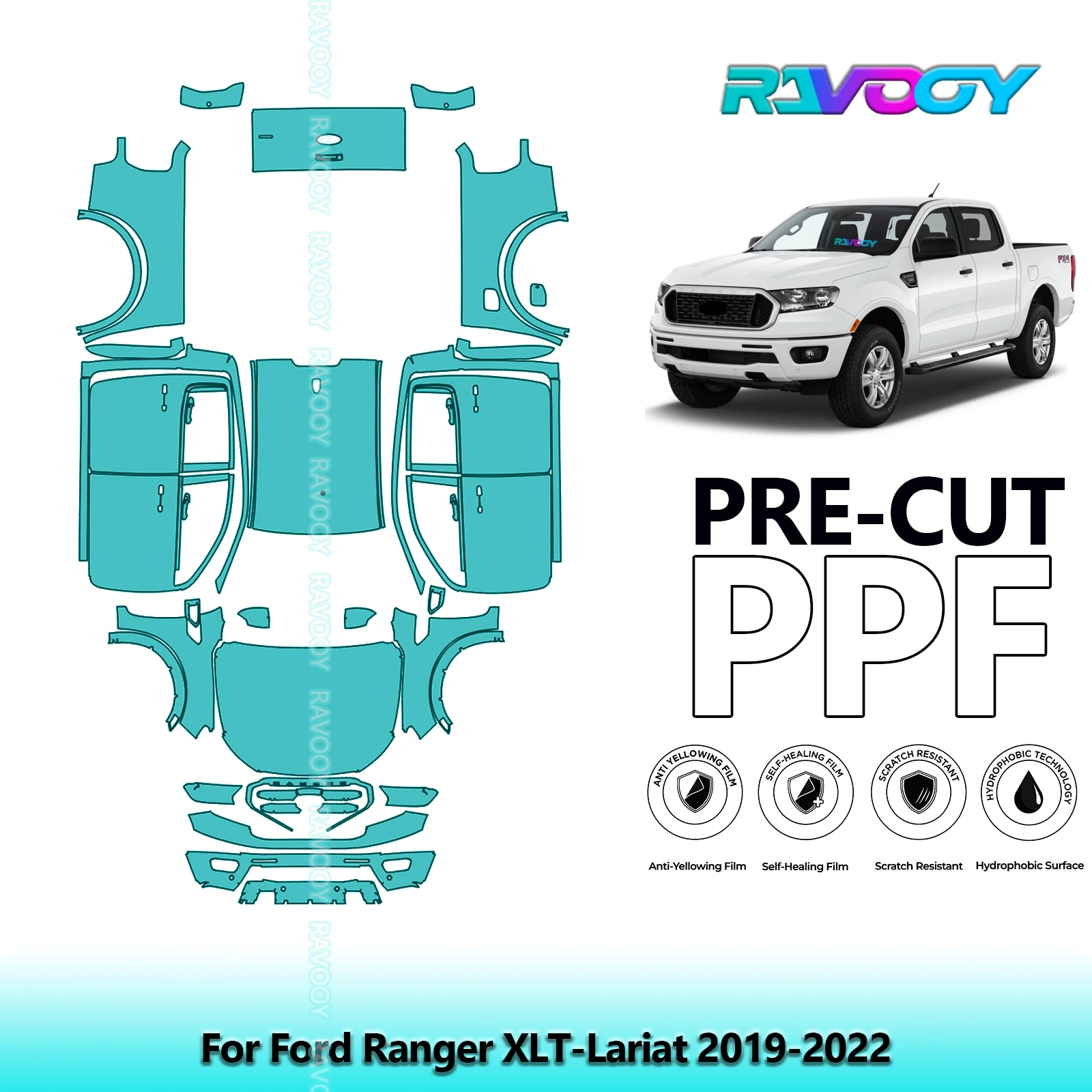 Car Precut PPF Paint Protection Film Full Vehicle For Ford Ranger XLT-Lariat 2019-2022
Car Precut PPF Paint Protection Film Full Vehicle For Ford Ranger XLT-Lariat 2019-2022