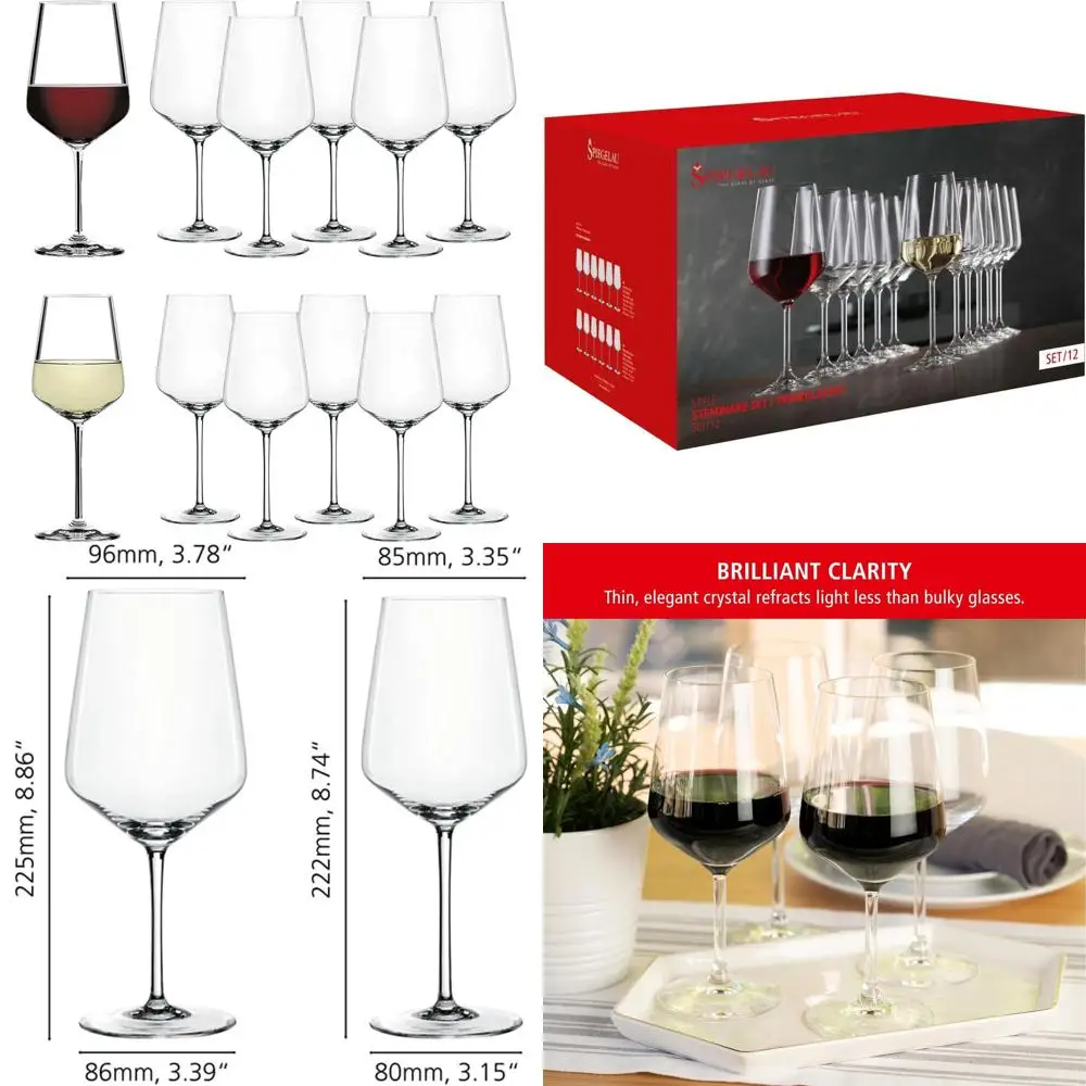Set of 12 Elegant Stemmed Wine Glasses for Red and White, Perfect for Dinner Parties and Wedding Gifts
Set of 12 Elegant Stemmed Wine Glasses for Red and White, Perfect for Dinner Parties and Wedding Gifts