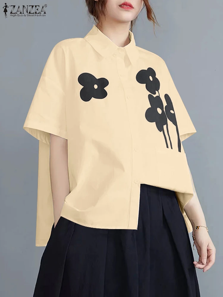 Women Vintage Short Sleeve Shirt 2025 ZANZEA Summer Floral Printed Blouse Female Work OL Tops Fashion Lapel Neck Blusas Oversize
Women Vintage Short Sleeve Shirt 2025 ZANZEA Summer Floral Printed Blouse Female Work OL Tops Fashion Lapel Neck Blusas Oversize