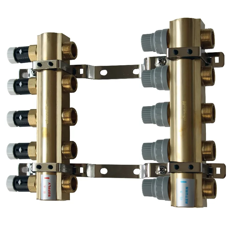 Распределительный центр для системы теплого пола HF216P с 5-позиционным смесителем для регулирования температуры воды и латунными коллекторами
Распределительный центр для системы теплого пола HF216P с 5-позиционным смесителем для регулирования температуры воды и латунными коллекторами