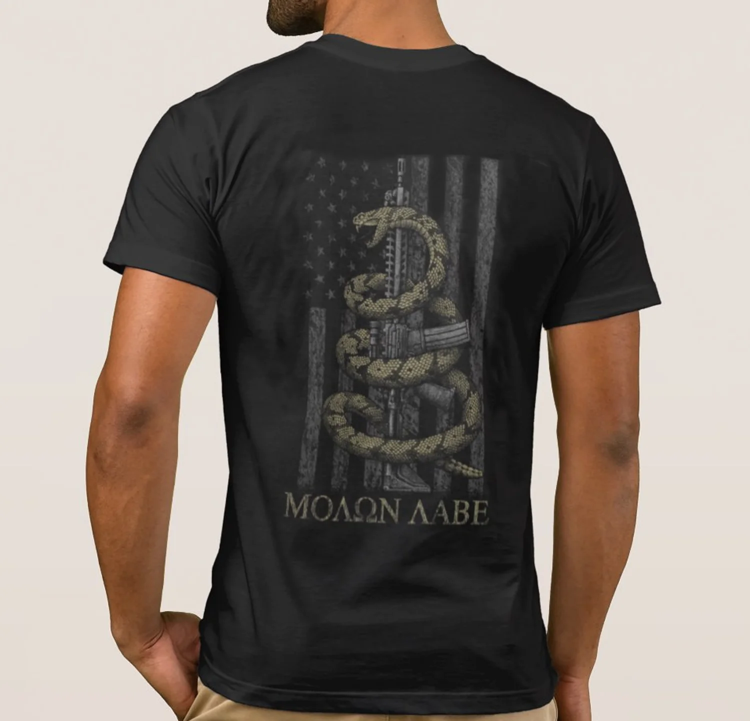 Creative Design American Flag AR-15 Coiled Rattlesnake Molon Labe T-Shirt. Summer Cotton Short Sleeve O-Neck Mens T Shirt New
Creative Design American Flag AR-15 Coiled Rattlesnake Molon Labe T-Shirt. Summer Cotton Short Sleeve O-Neck Mens T Shirt New