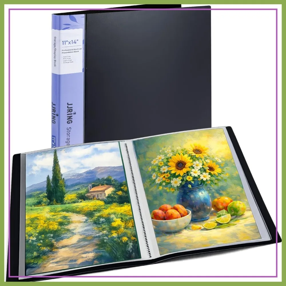 11x14 Art Portfolio Folder with 24 Sleeves, 48-Page Presentation Book for Artwork Storage, Black
11x14 Art Portfolio Folder with 24 Sleeves, 48-Page Presentation Book for Artwork Storage, Black