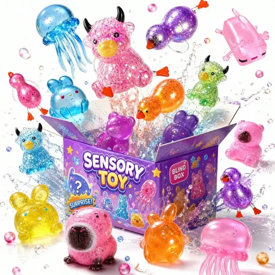 Transparent Glitter Animal Mystery Squishy Blind Box Duck Cow Bunny Bear Jellyfish Soft Slow Rising Tactile Squeeze Fidget Toy Stress Relief Collectible Gift For Kids Teens Adults Birthday Party Favor
Transparent Glitter Animal Mystery Squishy Blind Box Duck Cow Bunny Bear Jellyfish Soft Slow Rising Tactile Squeeze Fidget Toy Stress Relief Collectible Gift For Kids Teens Adults Birthday Party Favor