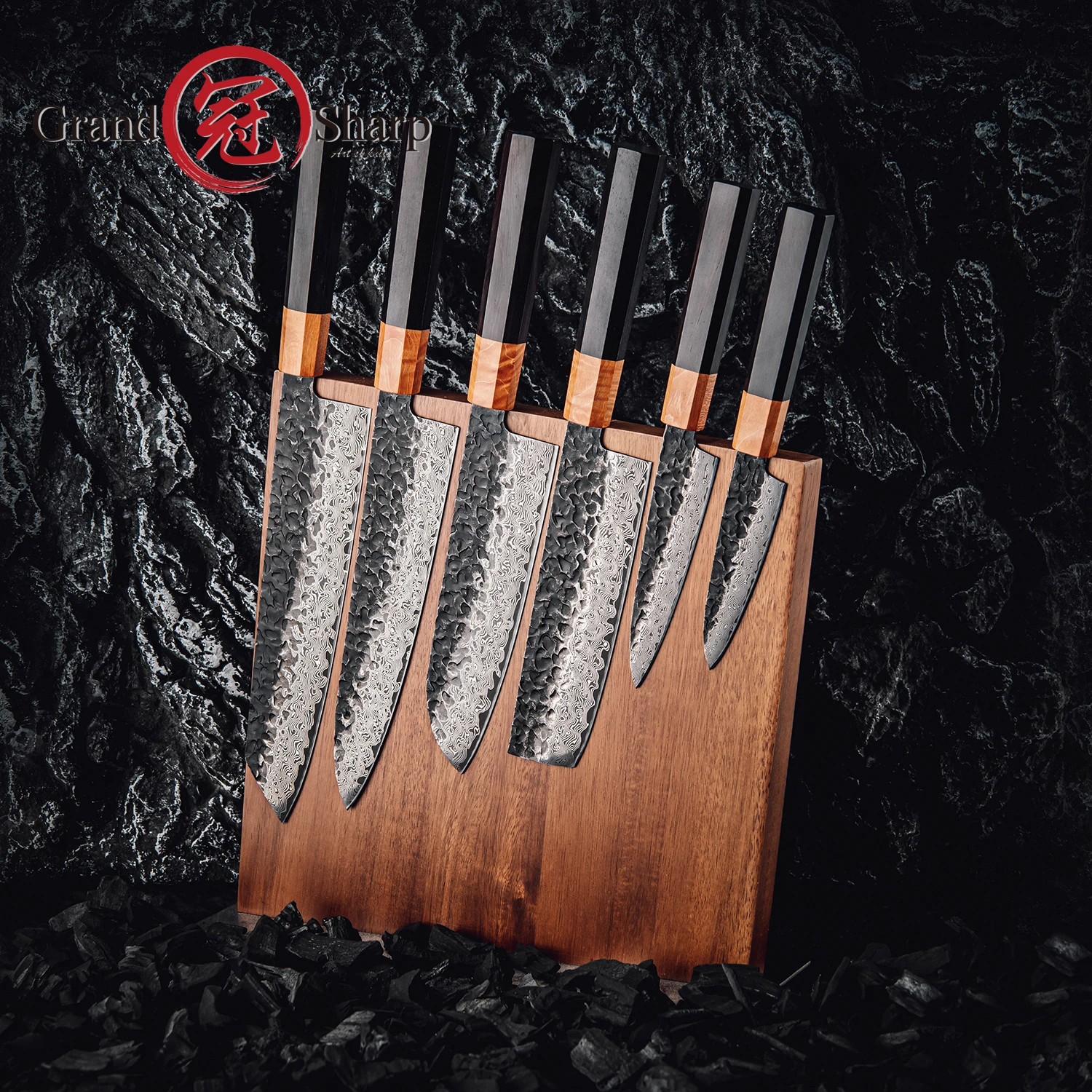 Grandsharp 1-6Pcs Knife Set 67 Layers 10Cr15MoV Core Damascus Steel Blades with Premium Ebony Wood Handles Chef Santoku Cutlery
Grandsharp 1-6Pcs Knife Set 67 Layers 10Cr15MoV Core Damascus Steel Blades with Premium Ebony Wood Handles Chef Santoku Cutlery
