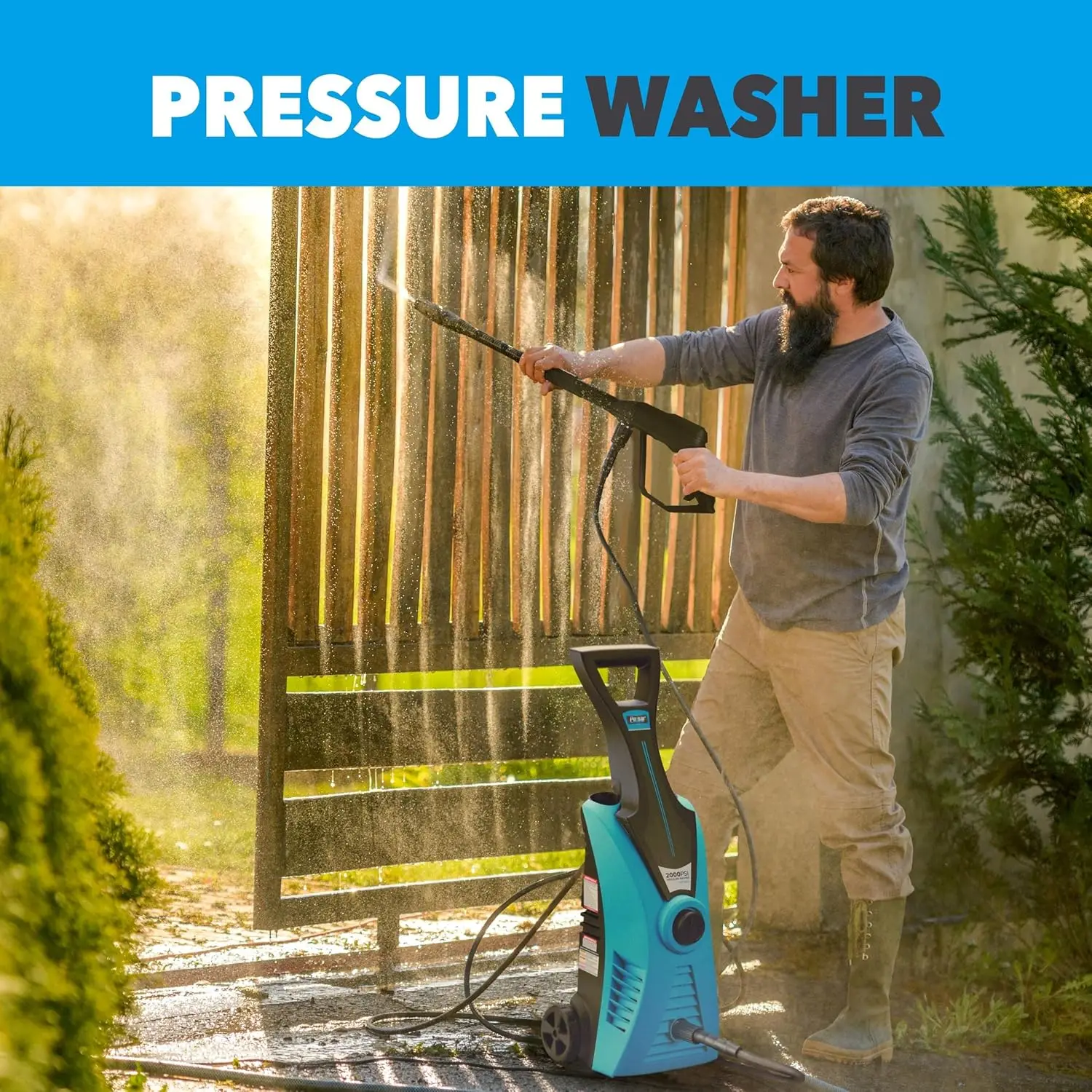 PWE2001V Electric Portable High Pressure Washer, PSI 2000, Cleans Cars/Fences/Patios
PWE2001V Electric Portable High Pressure Washer, PSI 2000, Cleans Cars/Fences/Patios