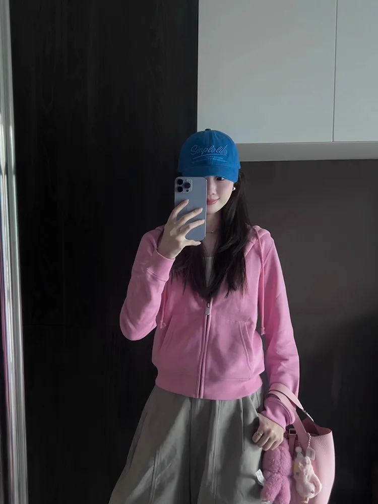 2025 New Pink Hoodie Jacket Women's Style Korean Version Unique Small Size Beautiful Autumn Winter Outerwear Sweatshirt Coat
2025 New Pink Hoodie Jacket Women's Style Korean Version Unique Small Size Beautiful Autumn Winter Outerwear Sweatshirt Coat