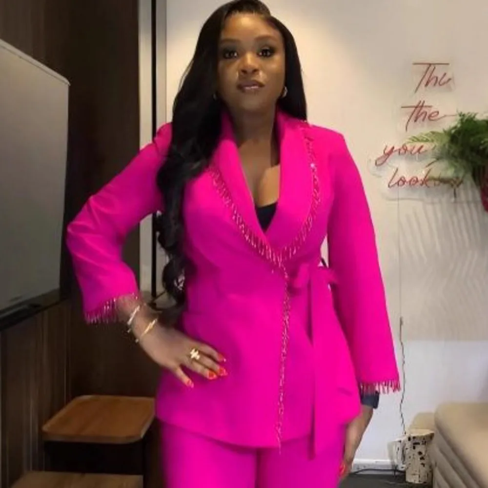 High-End V-Neck Tassel Beaded Long Sleeve Blazer Tie Waist Fashion Party Jacket Coat
High-End V-Neck Tassel Beaded Long Sleeve Blazer Tie Waist Fashion Party Jacket Coat