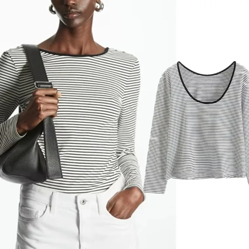 LUXURY Summer British Ladies Round Neck Pure Cotton Top Women Casual Striped Fashion T-Shirt Female 2025
LUXURY Summer British Ladies Round Neck Pure Cotton Top Women Casual Striped Fashion T-Shirt Female 2025