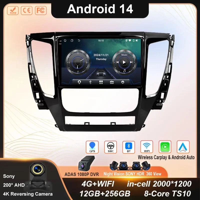 For Mitsubishi Pajero Sport 3 2016 - 2018 Carplay Auto 4G+WIFI GPS Car Radio Navigation Multimedia Video Player Stereo Android14
For Mitsubishi Pajero Sport 3 2016 - 2018 Carplay Auto 4G+WIFI GPS Car Radio Navigation Multimedia Video Player Stereo Android14