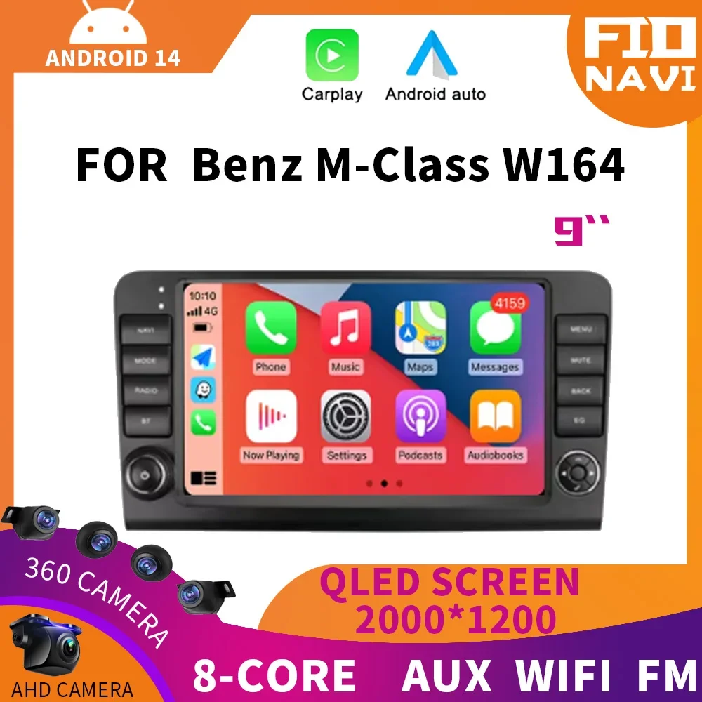 Android 14 Wireless Auto Carplay For Mercedes Benz M-Class W164 GL-Class X164 ML GL Car Radio GPS Multimedia PlayerFio Navi
Android 14 Wireless Auto Carplay For Mercedes Benz M-Class W164 GL-Class X164 ML GL Car Radio GPS Multimedia PlayerFio Navi