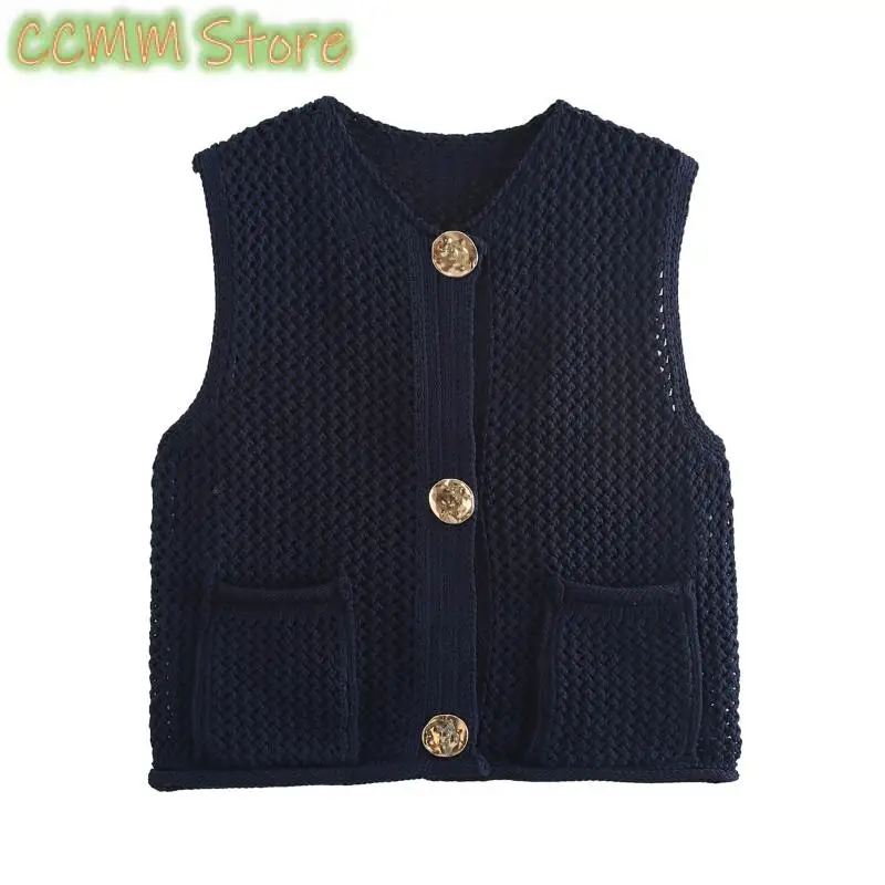 Casual Brown Knit Vest Women Vintage O Neck Single Breasted Pocket Sweater Vests Autumn Winter Solid Sleeveless Lady Tops
Casual Brown Knit Vest Women Vintage O Neck Single Breasted Pocket Sweater Vests Autumn Winter Solid Sleeveless Lady Tops