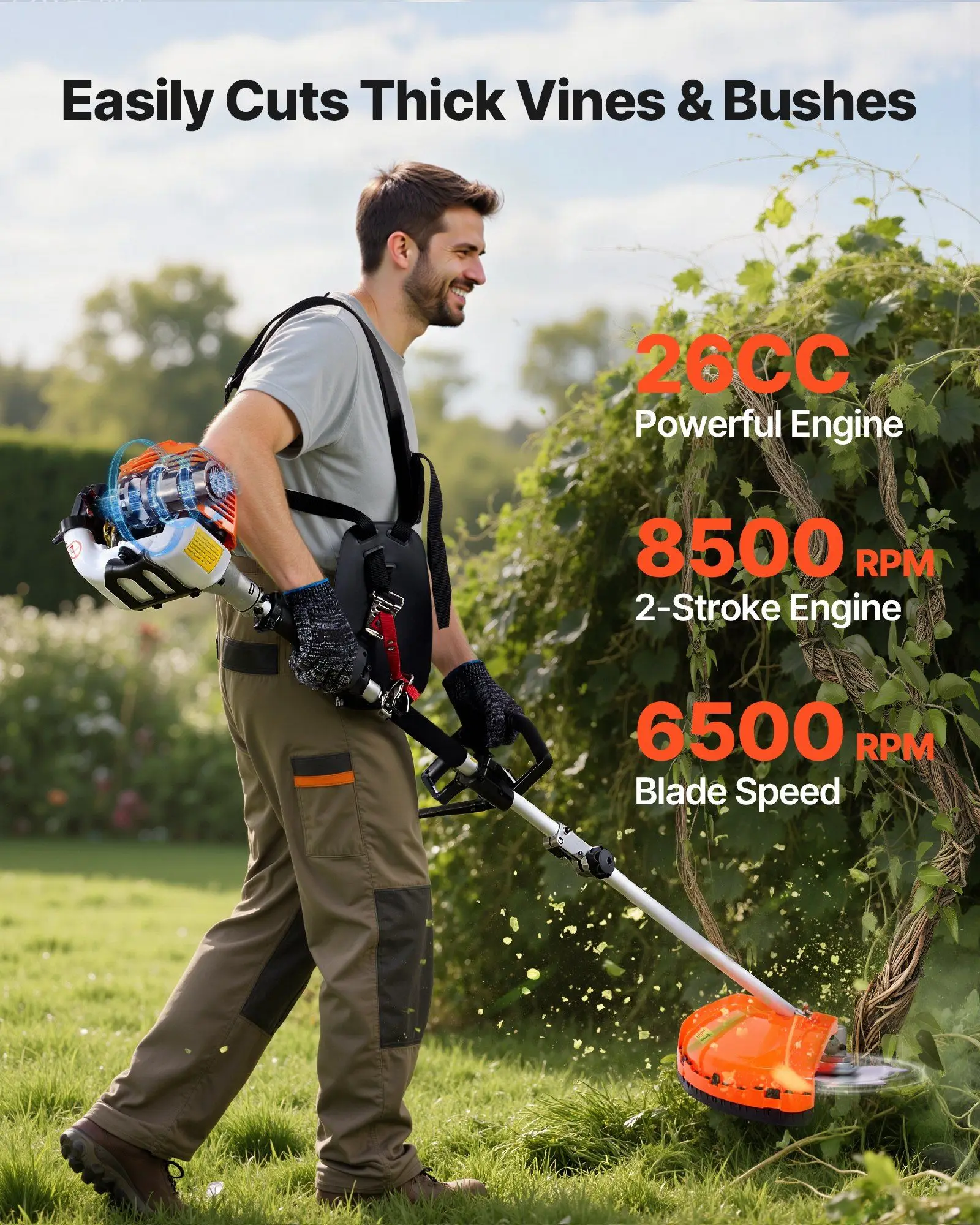 Gas Hedge Trimmer, 2 Cycle Gas Power Handheld Hedge Trimmer, 4-in-1 26cc Weed Eater with Protective Gear Set, Includes Hedge and String Trimmer, Edger, Brush Cutter, for Trimming Shrubs & Bushes
Gas Hedge Trimmer, 2 Cycle Gas Power Handheld Hedge Trimmer, 4-in-1 26cc Weed Eater with Protective Gear Set, Includes Hedge and String Trimmer, Edger, Brush Cutter, for Trimming Shrubs & Bushes