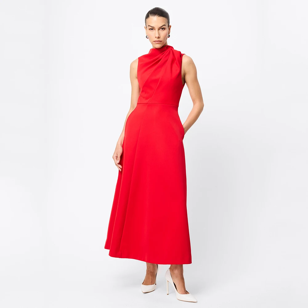 Red Prom Dress for Woman High Collar A Line Ankle Length Simple Evening Gowns Maxi Sleeveless A Line Ruched Formal Party Dresses
Red Prom Dress for Woman High Collar A Line Ankle Length Simple Evening Gowns Maxi Sleeveless A Line Ruched Formal Party Dresses
