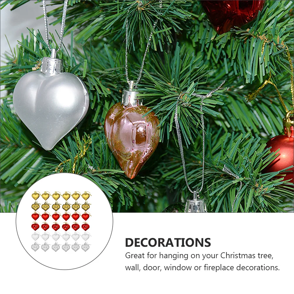 36Pcs Christmas Tree Pendants Heart Shape Hanging Decorations Lightweight Xmas Party Supplies Christmas Pendant 
36Pcs Christmas Tree Pendants Heart Shape Hanging Decorations Lightweight Xmas Party Supplies Christmas Pendant