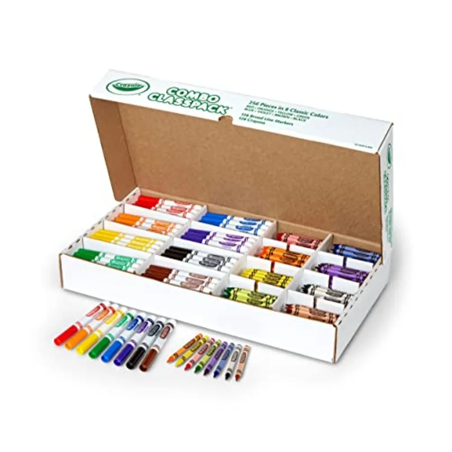 Crayons and Washable Markers Classpack 256ct Bulk Markers for Teacher Art Supplies for Preschool and Kindergarten Classrooms
Crayons and Washable Markers Classpack 256ct Bulk Markers for Teacher Art Supplies for Preschool and Kindergarten Classrooms