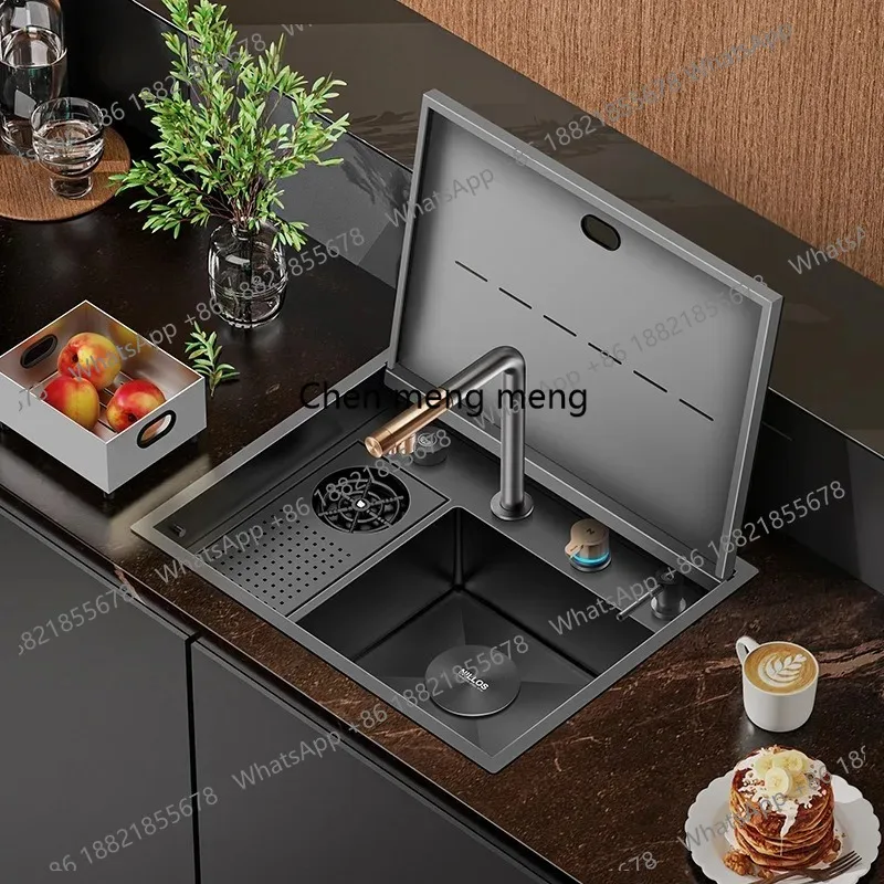 Stainless Steel Kitchen Sink Bar Sink with Nano Flip Cover Invisible Cup Washer
Stainless Steel Kitchen Sink Bar Sink with Nano Flip Cover Invisible Cup Washer