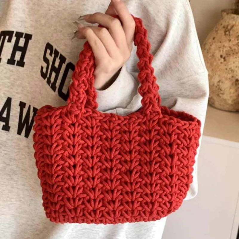 Women Solid Color Crocheting Handbags Spring Summer Design Weave Mobile Phone Change Purse Girls Simple Knitted Clutch Bags
Women Solid Color Crocheting Handbags Spring Summer Design Weave Mobile Phone Change Purse Girls Simple Knitted Clutch Bags
