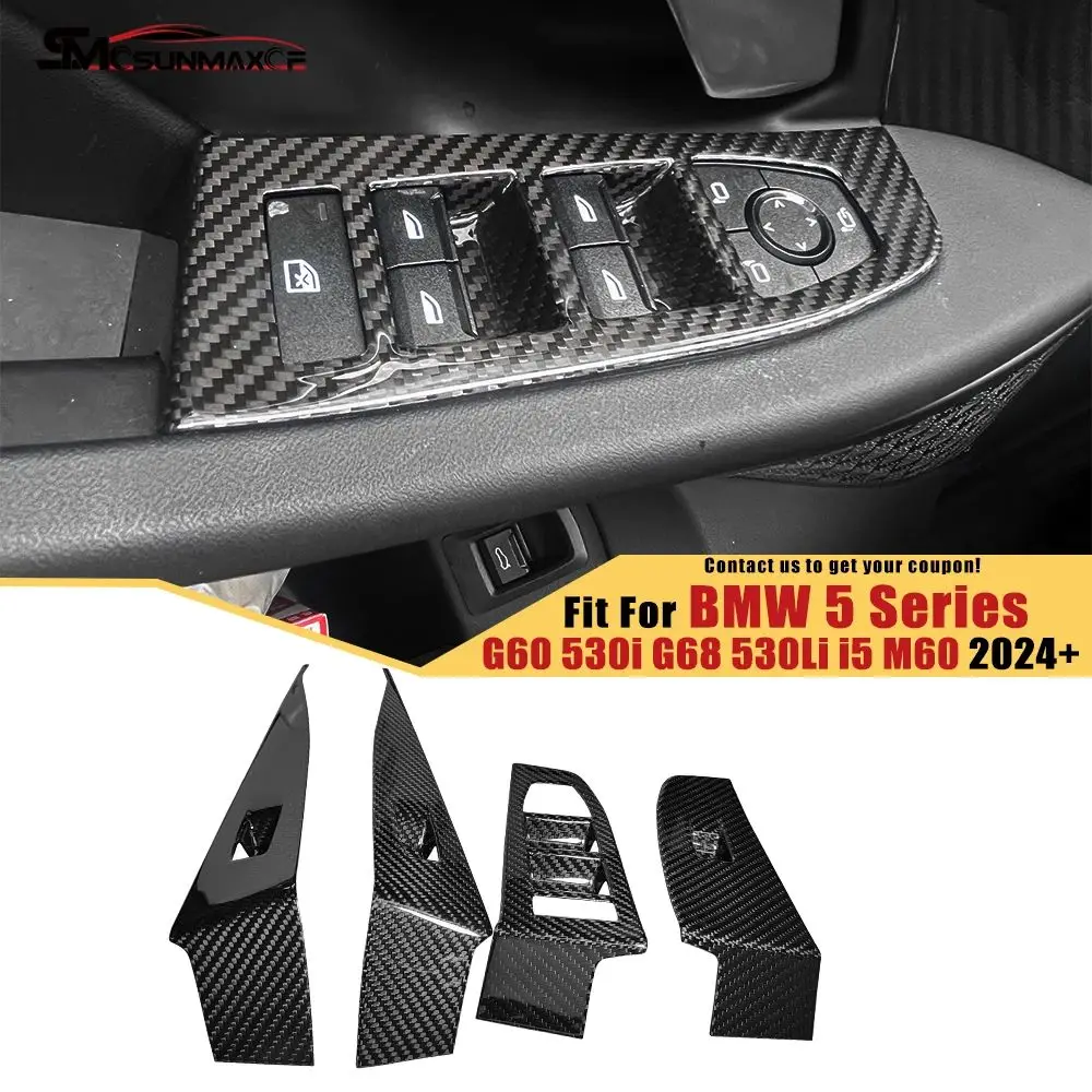 Fit for 2024 BMW 5 Series G60 G68 I5 Real Carbon Fiber Window Lift Glass Button Panel Cover Trim Car Interior Accessories
Fit for 2024 BMW 5 Series G60 G68 I5 Real Carbon Fiber Window Lift Glass Button Panel Cover Trim Car Interior Accessories