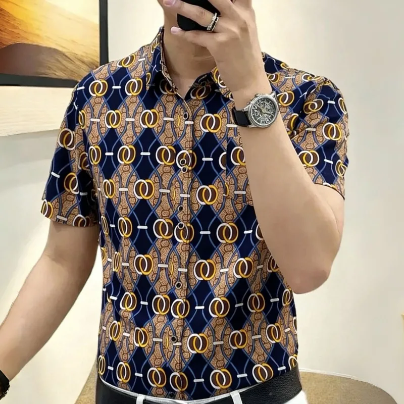 High-End Wrinkle-Free Short Sleeve Shirt for Men Summer Casual Printed with Modern Style
High-End Wrinkle-Free Short Sleeve Shirt for Men Summer Casual Printed with Modern Style