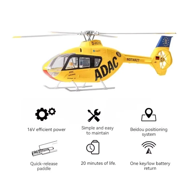 Flying Wing Ec-135 Remote Control Simulation Helicopter 470 Level Six Channel Rc Model Gps Positioning Hi Flight Control Return
Flying Wing Ec-135 Remote Control Simulation Helicopter 470 Level Six Channel Rc Model Gps Positioning Hi Flight Control Return