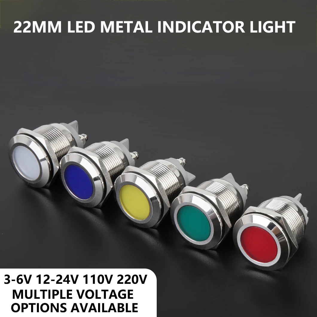 ABILKEEN 10PCS 22MM LED Metal Indicator Light Flat/Ball Surface Industrial Signal Pilot Lamp 3~220V with 2Pin Screw Terminal
ABILKEEN 10PCS 22MM LED Metal Indicator Light Flat/Ball Surface Industrial Signal Pilot Lamp 3~220V with 2Pin Screw Terminal