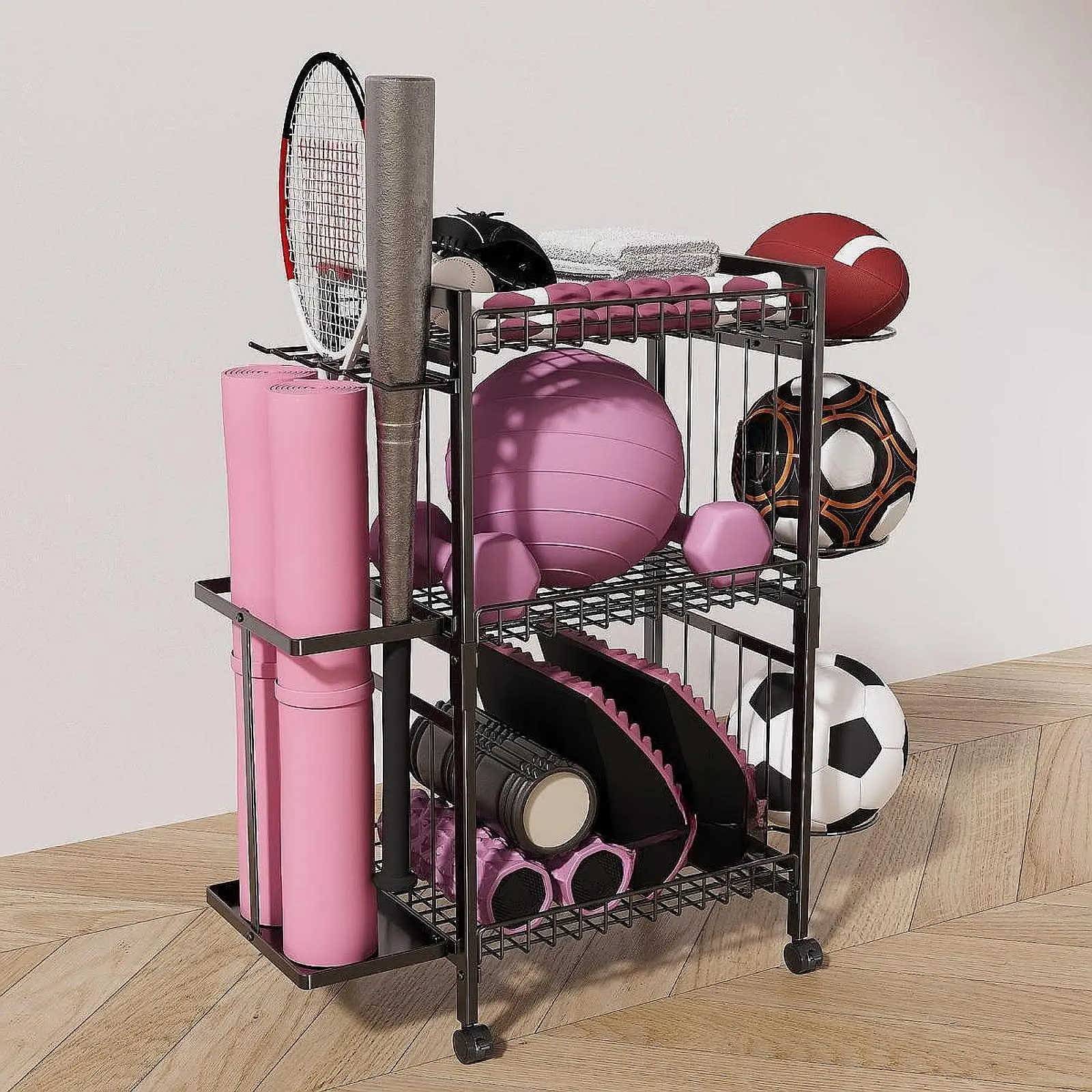 Mat Storage Rack Home Gym Storage Rack Accessories Mat Holder with Wheels for
Mat Storage Rack Home Gym Storage Rack Accessories Mat Holder with Wheels for