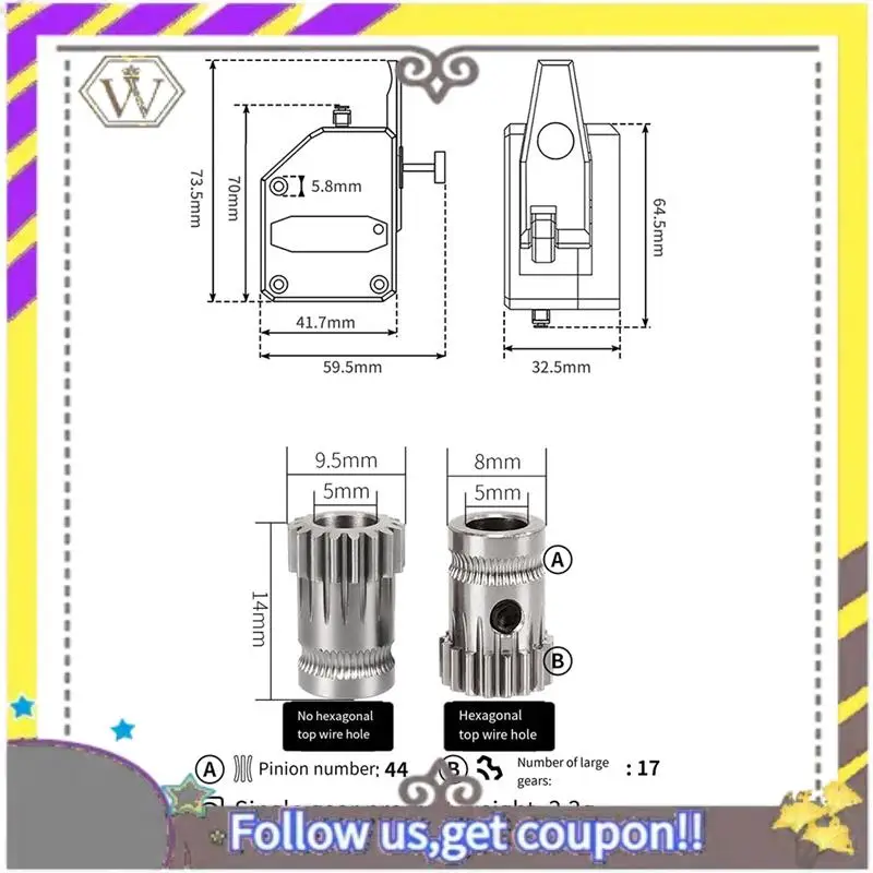 New 3D Printer Dual Drive Extruder Dual Gear 1.75Mm Filament Long/Short Range Universal 3D Printer Extruder
New 3D Printer Dual Drive Extruder Dual Gear 1.75Mm Filament Long/Short Range Universal 3D Printer Extruder