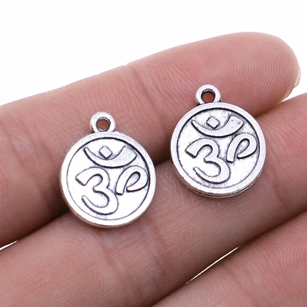 Wholesale 100pcs/bag 15x18mm Double Sided Om Charms Wholesale Antique Silver Color For Jewelry Making Charms
Wholesale 100pcs/bag 15x18mm Double Sided Om Charms Wholesale Antique Silver Color For Jewelry Making Charms