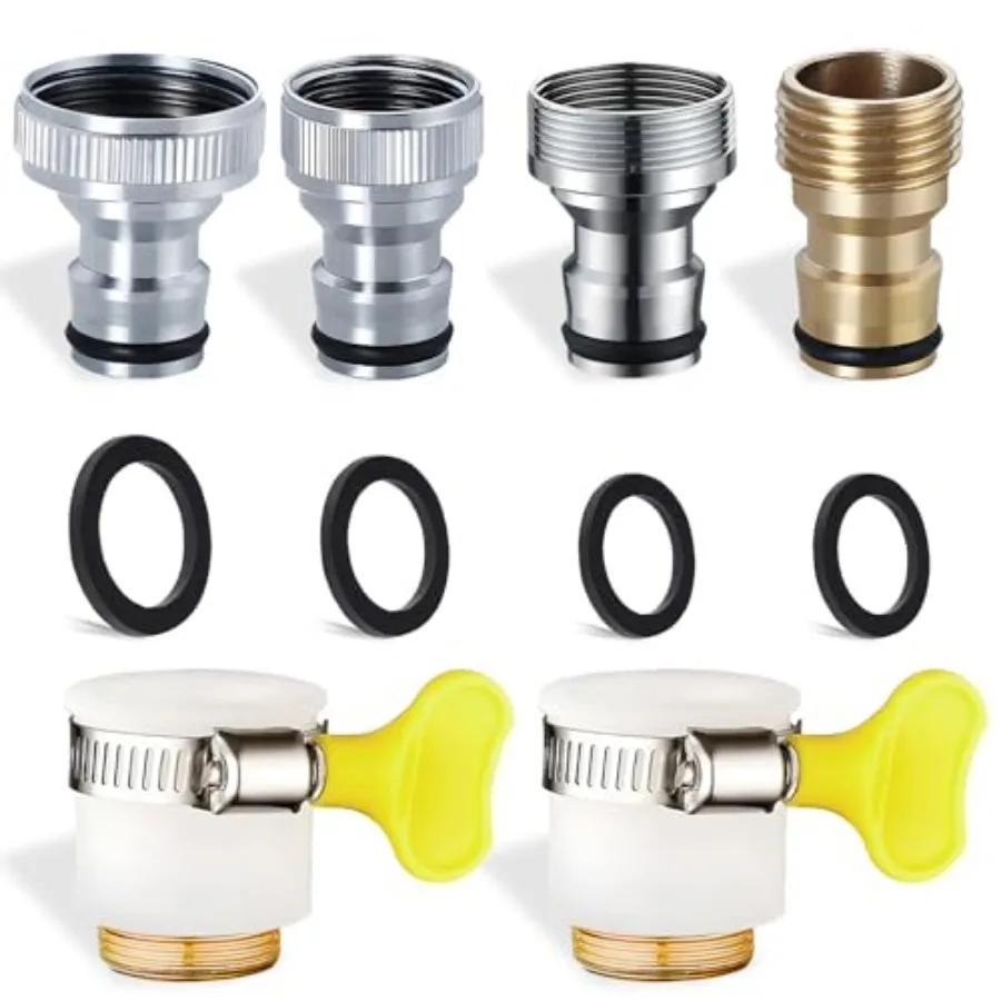 6 pcs Faucet Tap Quick Connector Kit, 4 Washing Machine Quick Connector and 2 Universal Faucet Adapter, Thread Sink Faucet Adap
6 pcs Faucet Tap Quick Connector Kit, 4 Washing Machine Quick Connector and 2 Universal Faucet Adapter, Thread Sink Faucet Adap