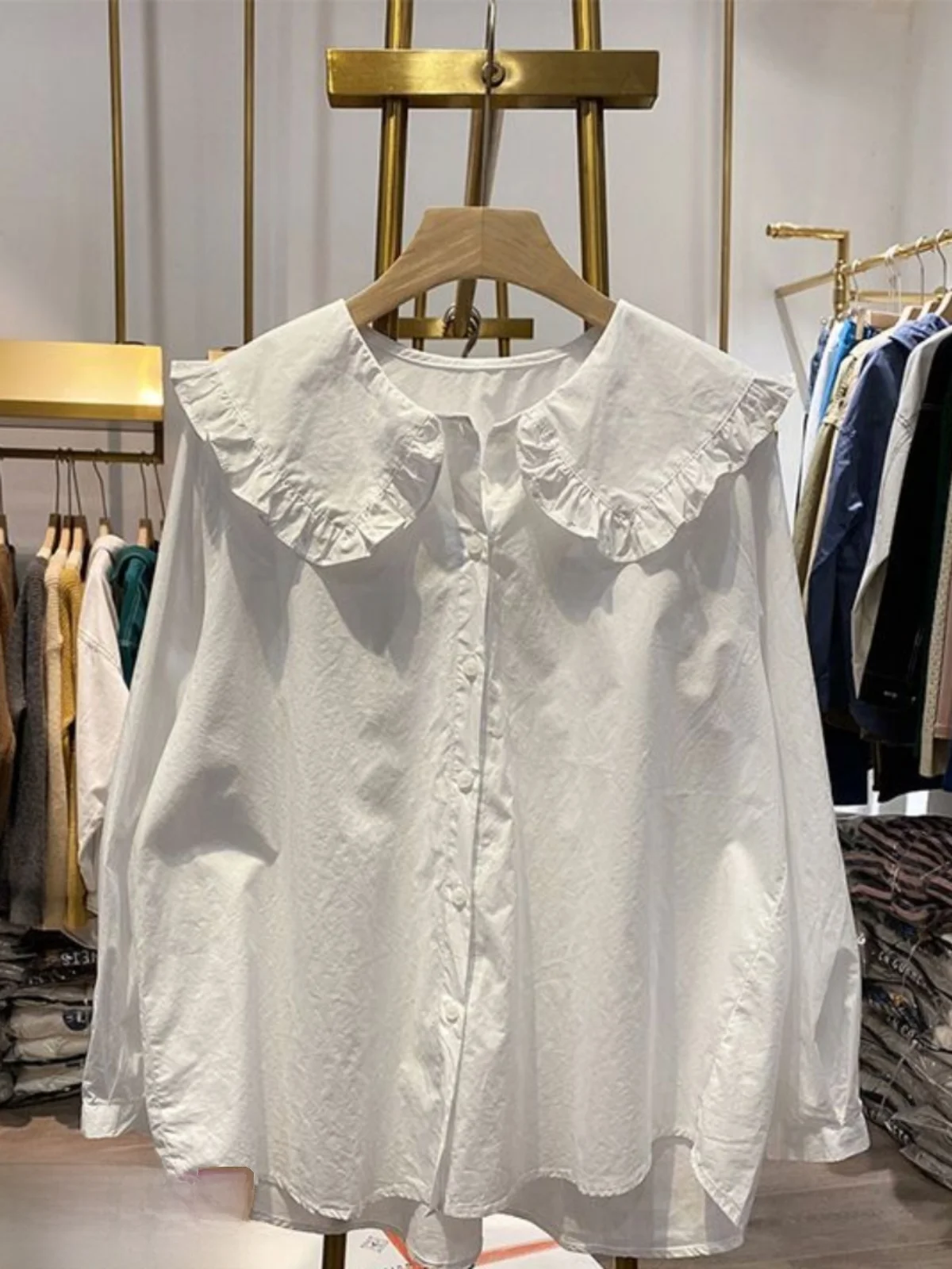 plus Size Women's Shirt Bell Sleeve Babydoll Collar Belly Cover Vintage Long Sleeve Trendy Pure Color Commute Style Button Pl...
plus Size Women's Shirt Bell Sleeve Babydoll Collar Belly Cover Vintage Long Sleeve Trendy Pure Color Commute Style Button Pl...