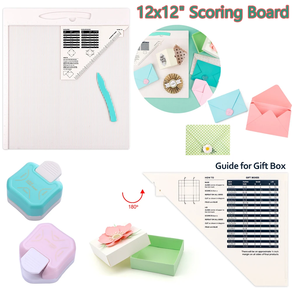 Large Multi-Purpose Score Board 12x12" Scoring Board with Bone Folder and Triangular Guide for Making Envelope/Envelope Box/Gift
Large Multi-Purpose Score Board 12x12" Scoring Board with Bone Folder and Triangular Guide for Making Envelope/Envelope Box/Gift