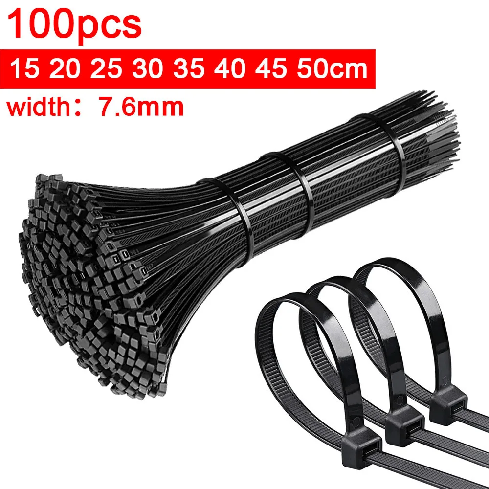 100pcs Self-locking Wire Zip Ties Set Kit 8*200 8*250 8*300 8*350 8*400 8*500 8*700 Nylon Cable Tie Plastic Zip Loop Wire 7.6mm
100pcs Self-locking Wire Zip Ties Set Kit 8*200 8*250 8*300 8*350 8*400 8*500 8*700 Nylon Cable Tie Plastic Zip Loop Wire 7.6mm