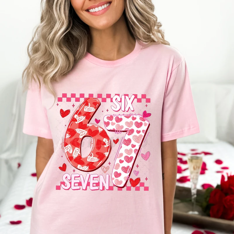 Six Seven Sweet Heart Print T Shirt Women's Clothing Cute Valentine's Day Vintage Streetwear Short Sleeve 67 Theme Design Tshirt
Six Seven Sweet Heart Print T Shirt Women's Clothing Cute Valentine's Day Vintage Streetwear Short Sleeve 67 Theme Design Tshirt