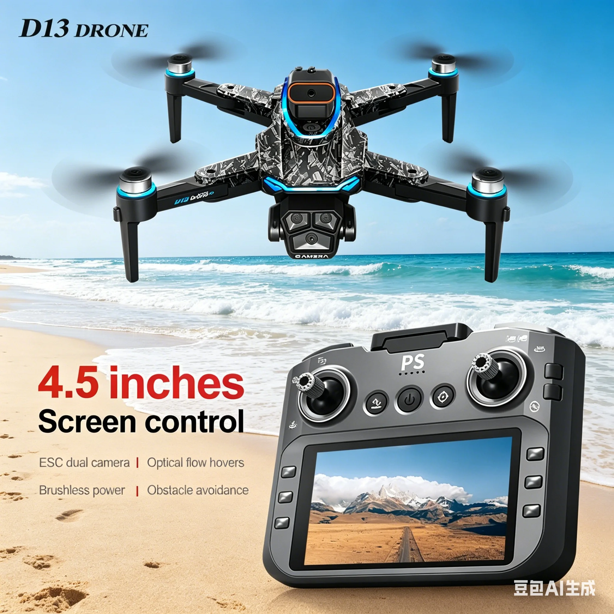 2026 New D13 MAX Drone 4K HD Screen Remote Control Brushless Headless Mode Helicopter 360° Flip RC Quadcopter Mini Dron Kid Toys
2026 New D13 MAX Drone 4K HD Screen Remote Control Brushless Headless Mode Helicopter 360° Flip RC Quadcopter Mini Dron Kid Toys