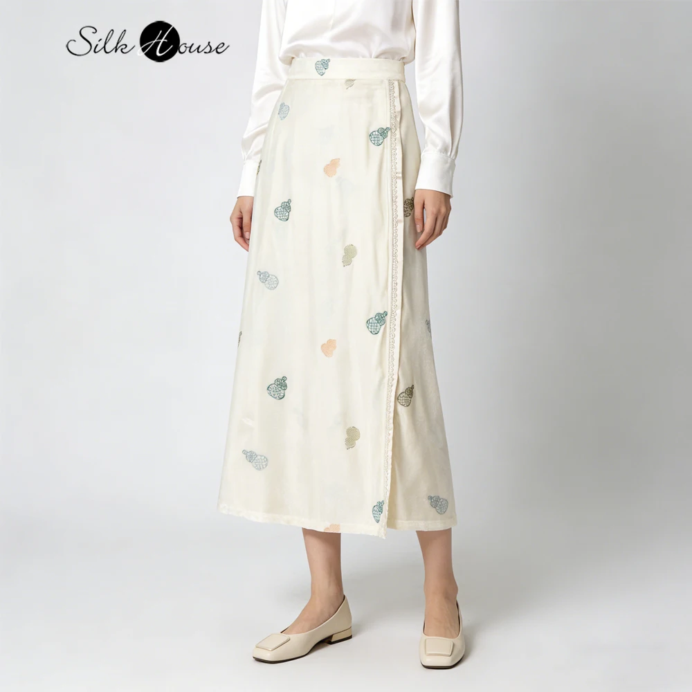Spring Women's Clothing Elegant Off White 30% Natural Mulberry Silk Velvet Calabash Embroidery Elastic Waist Straight Leg Skirt
Spring Women's Clothing Elegant Off White 30% Natural Mulberry Silk Velvet Calabash Embroidery Elastic Waist Straight Leg Skirt