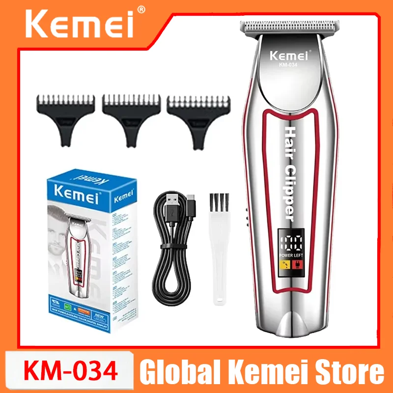 Kemei KM-034 Professional Hair Trimmer Men's Electric Beard Trimmer LCD Display Hair Clipper Haircut Set
Kemei KM-034 Professional Hair Trimmer Men's Electric Beard Trimmer LCD Display Hair Clipper Haircut Set