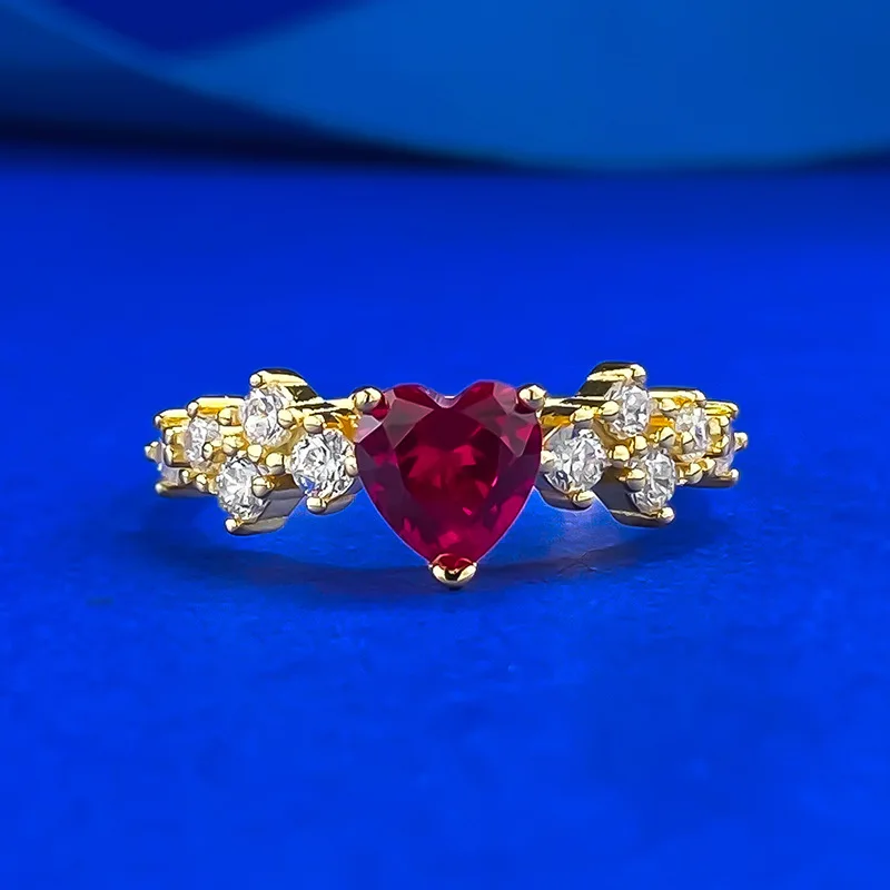 CKT S925 Sterling Silver 18K Rose Gold 6*6 Heart-shaped Pigeon Blood Red Diamond Ring for Women Daily Versatile Cross-border
CKT S925 Sterling Silver 18K Rose Gold 6*6 Heart-shaped Pigeon Blood Red Diamond Ring for Women Daily Versatile Cross-border