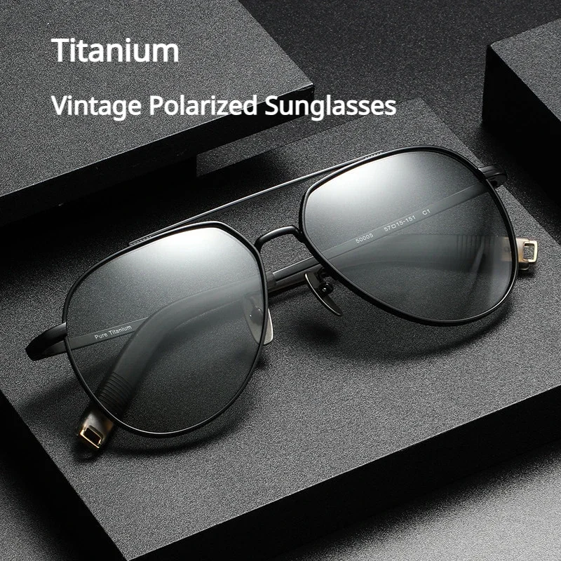 New Titanium Polarized Goggles Gradient Sunglasses Vintage Frame Men's Fashionable Shades For Driving Camping Outdoor Travels
New Titanium Polarized Goggles Gradient Sunglasses Vintage Frame Men's Fashionable Shades For Driving Camping Outdoor Travels