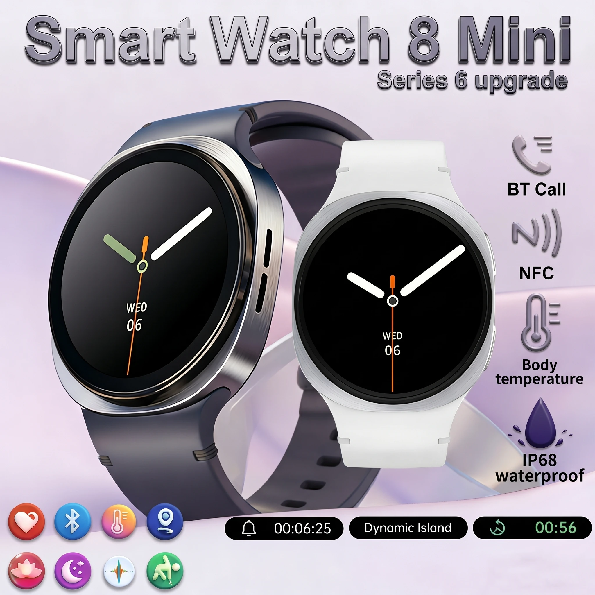2026 HD8mini Lady's Smartwatch 1.29'' AI Smart Watch for Women Bluetooth Call Sport Fitness Tracker Heart Rate Health Monitor
2026 HD8mini Lady's Smartwatch 1.29'' AI Smart Watch for Women Bluetooth Call Sport Fitness Tracker Heart Rate Health Monitor