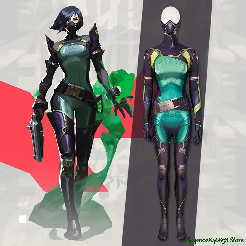 VALORANT Viper Косплей игровые костюмы Зеленый цвет Женская боевая одежда Хэллоуин вечерние одежда полный комплект 
VALORANT Viper Косплей игровые костюмы Зеленый цвет Женская боевая одежда Хэллоуин вечерние одежда полный комплект