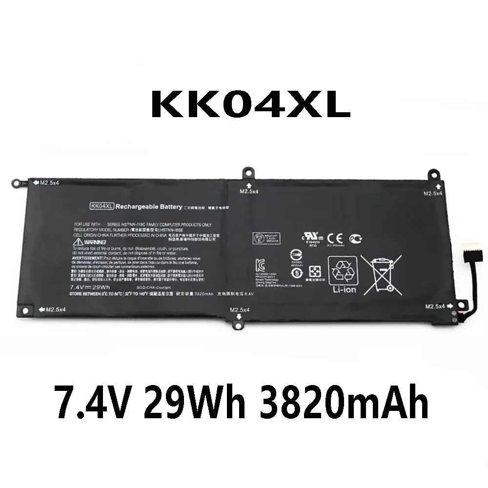 KK04XL HSTNN-IB6E 7,4 В 29 Втч 3820 мАч Аккумулятор для ноутбука HP Pro x2 612 G1 Tablet 753703 -005 753329 -1C1 Серия HSTNN-I19C
KK04XL HSTNN-IB6E 7,4 В 29 Втч 3820 мАч Аккумулятор для ноутбука HP Pro x2 612 G1 Tablet 753703 -005 753329 -1C1 Серия HSTNN-I19C