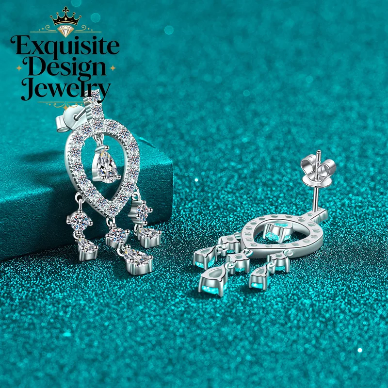 Exquisite Platinum PT950 Moissanite 4.88-carat Tassel Earrings, Eye-catching Fully Diamond-studded Earrings Party Charm Jewelry
Exquisite Platinum PT950 Moissanite 4.88-carat Tassel Earrings, Eye-catching Fully Diamond-studded Earrings Party Charm Jewelry