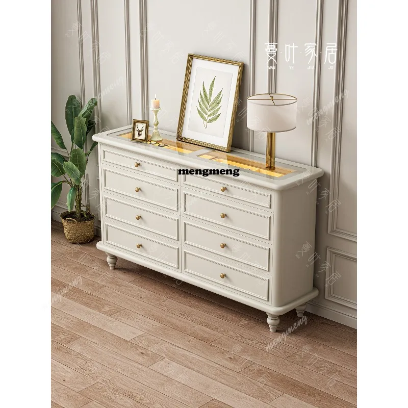 American light luxury solid wood bedroom bedside storage sofa side chest cream wind wall drawer cabinet
American light luxury solid wood bedroom bedside storage sofa side chest cream wind wall drawer cabinet