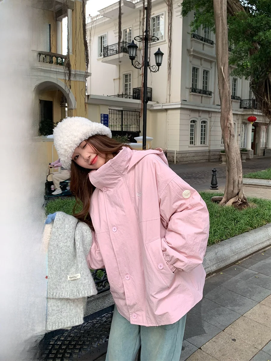 COK Simple Color Stand Collar Hooded Cotton Jaet Loose Bread Sle Women's Winter Coat Thiened Long Sve
COK Simple Color Stand Collar Hooded Cotton Jaet Loose Bread Sle Women's Winter Coat Thiened Long Sve